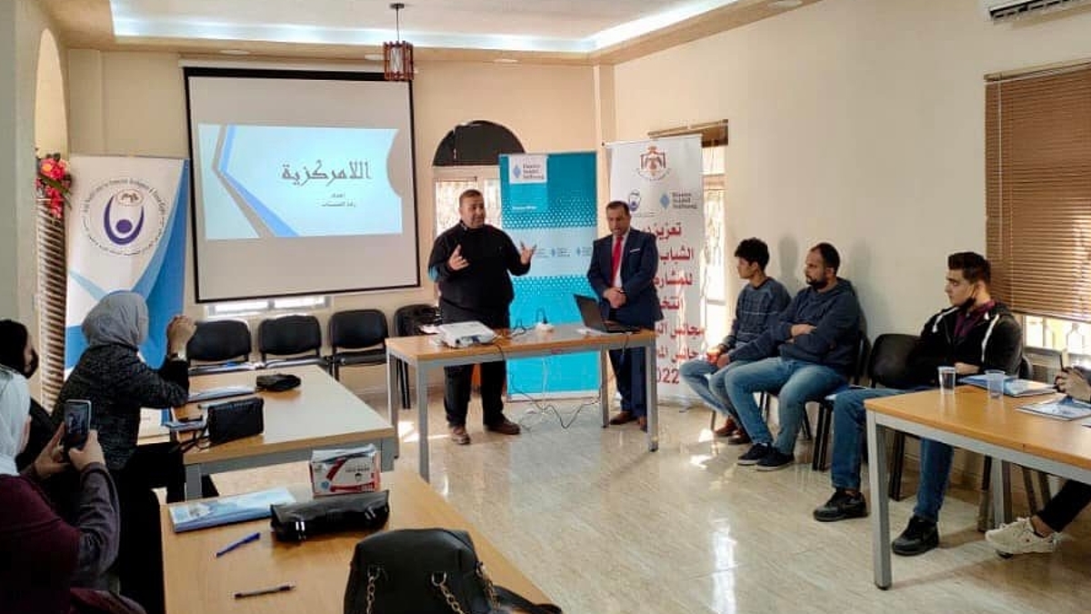 Speakers and participants of the workshop in Zarqa, February 22.